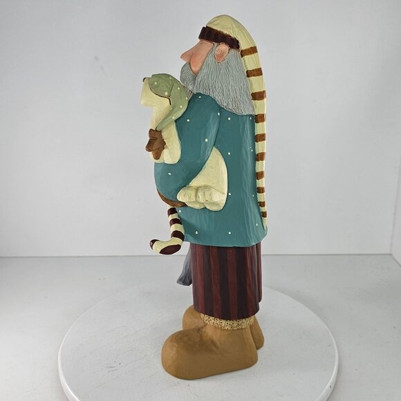 Williraye Studio Christmas Comfort Santa Figurine Holding Cat In PJs 2005 WW2540 - Picture 4 of 8